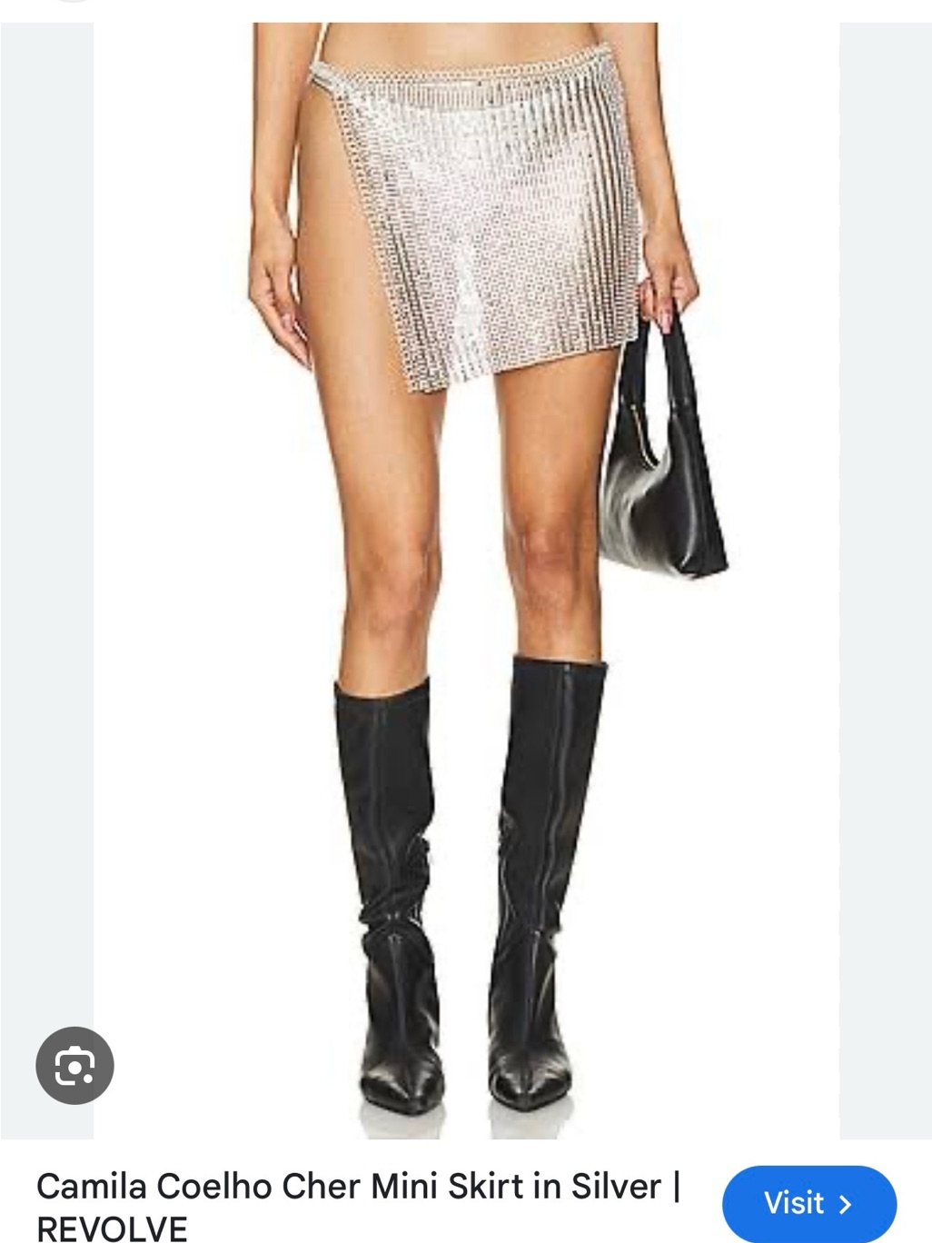 Camila Coelho Silver Chainmail Mini Skirt